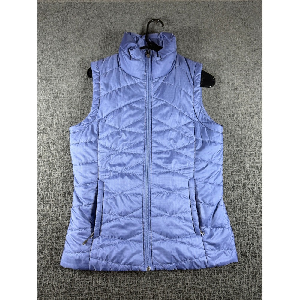 Columbia Omni-Heat Puffer Vest Womens Medium Blue Quilted Full Zip Omni-Shield